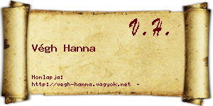 Végh Hanna névjegykártya